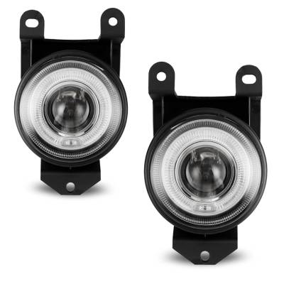 Winjet - Winjet CFWJ-0064-C Clear Halo Projector Fog Lights for GMC Yukon Denali Sierra