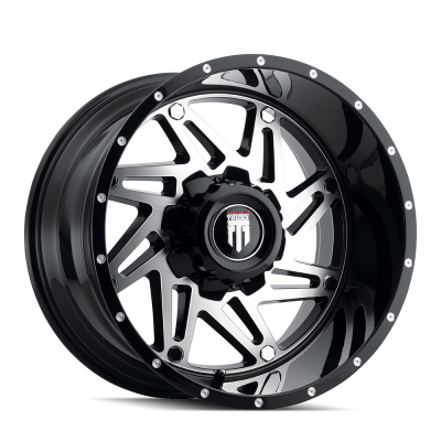 American Truxx - American Truxx AT165 Warrior 20x12 5x5.0/5.5 -44mm Black AT165-2252BM-44
