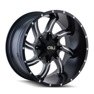 Cali Offroad - Cali Offroad 9102-22276M 9102 Twisted 22x12 8x6.5/170 -44mm Black/Milled