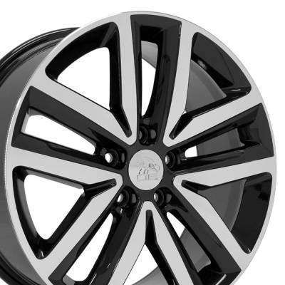 OE Wheels LLC - OE Wheels VW27 18x7.5 5x112 51mm Black/Machined VW27-18075-5112-51MB
