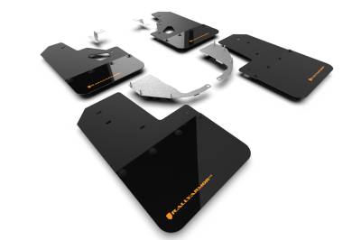 Rally Armor - Rally Armor MF85-RR-ST-COR Black Mud Flap Cy Orange Logo