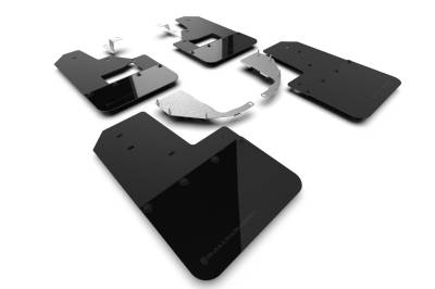 Rally Armor - Rally Armor MF85-RB-ST-MBK Black Mud Flap Metallic Black Logo
