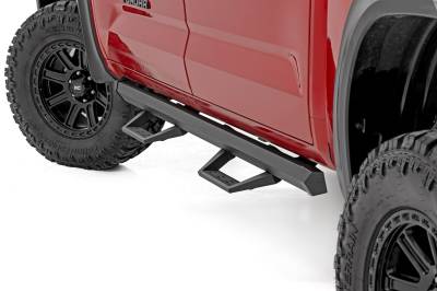 Rough Country Suspension Systems - Rough Country 71097 SRL2 Drop Step Nerf Bars Black for 22-26 Tundra CrewMax