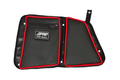 PRP - PRP E40-214 Rear Door Bag w/Knee Pad for Polaris RZR Driver Side Red