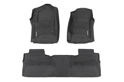 Rough Country Suspension Systems - Rough Country FF-21413 Fr/Rr Floor Liners Black for 14-18 Silverado/Sierra Crew