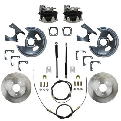 Leed Brakes - Leed Brakes RC1003 Rear Disc Brake Kit w/Plain Rotors & Zinc Plated Calipers