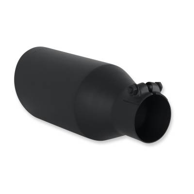 Flowmaster - Flowmaster 15404B Exhaust Tip 4.5" Black Angle Cut for 2.5" Tubing Clamp-On