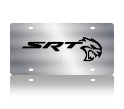 Eurosport Daytona - Eurosport Daytona 1413-1 Stainless License Plate SRT Hellcat Logo for Dodge