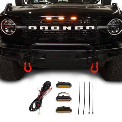 IAG Performance - IAG Performance IAG-BDY-F3071 I-Line 3pc Amber Grille Light Kit