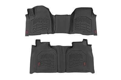 Rough Country Suspension Systems - Rough Country SM21613 Fr/Rr Floor Liners Black for 19-26 Silverado/Sierra Crew