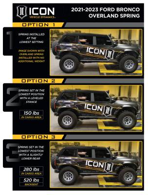 ICON Vehicle Dynamics - ICON 48711X Rear 2.5 VS CDXS Coilover Kit HEAVY Rate Spring for 21+ Ford Bronco