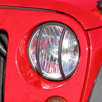 Rugged Ridge - Rugged Ridge 11230.03 Headlight Euro Guards Black for 07-18 Jeep Wrangler JK/JKU