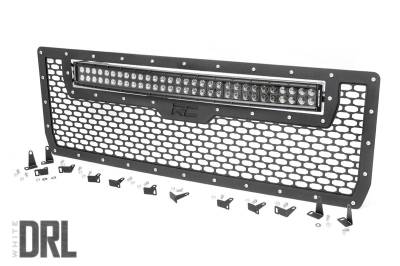 Rough Country Suspension Systems - Rough Country 70190DRL Front Mesh Grille Insert LED Black for 14-15 Sierra 1500