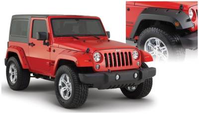 Bushwacker - Bushwacker 10077-02 Pocket Style Front Fender Flares Black for Jeep JK