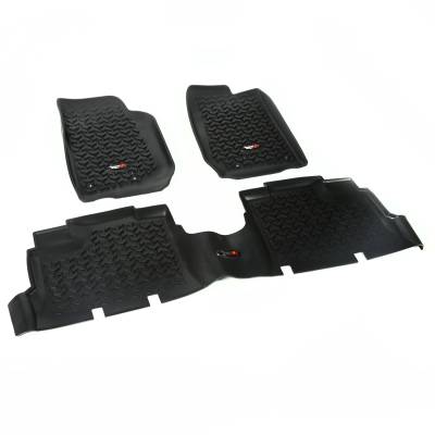 Rugged Ridge - Rugged Ridge Front/Rear Floor Liner Set Black for Wrangler JK 12987.04