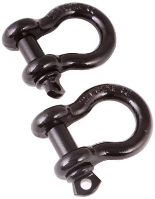 Rugged Ridge - Rugged Ridge 3/4" D-Ring Shackles 9500lbs Black Pair 11235.04