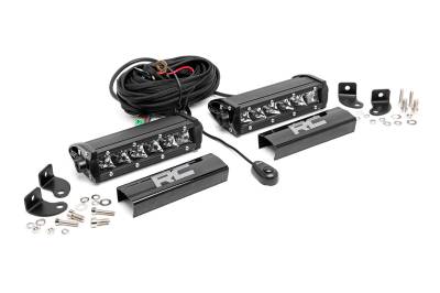 Rough Country Suspension Systems - Rough Country Chrome Series 6" Single Row LED Light Bars Pair 70706