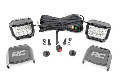 Rough Country Suspension Systems - Rough Country A-Pillar 3" LED Ditch Light Kit-Flood 21-25 Ford Bronco 71050