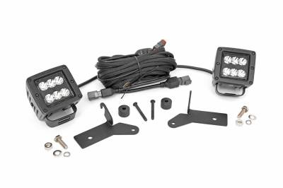 Rough Country Suspension Systems - Rough Country A-Pillar 2" LED Ditch Light Kit-Spot for Jeep JL/JT 70052