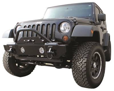 Rampage - Rampage 88509 Front Stubby Recovery Bumper for 07-18 Jeep Wrangler JK