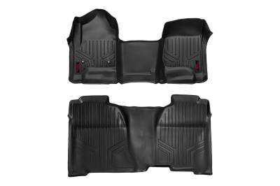 Rough Country Suspension Systems - Rough Country Fr/Rr Floor Liners Black 14-18 Silverado/Sierra Crew M-21143