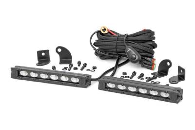 Rough Country Suspension Systems - Rough Country Black Series 6" Slimline LED Light Bars Pair 70406ABL