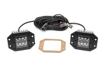Rough Country Suspension Systems - Rough Country 70803BL Black Series 2" Flush Mount LED Light Pods-Spot Pair