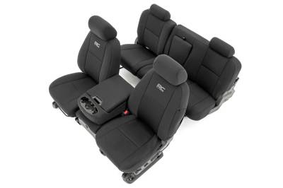 Rough Country Suspension Systems - Rough Country Front Seat Covers Black 07-13 Silverado/Sierra Crew 91033