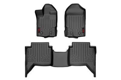 Rough Country Suspension Systems - Rough Country Front/Rear Floor Liners Black 19-24 Ranger Crew M-51002