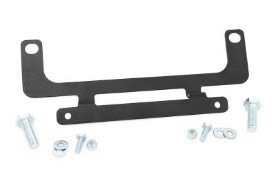 Rough Country Suspension Systems - Rough Country Roller Fairlead License Plate Mount Bracket Black RS139