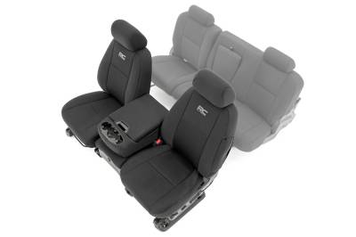 Rough Country Suspension Systems - Rough Country Front Seat Covers Black 07-13 Silverado/Sierra Crew 91032