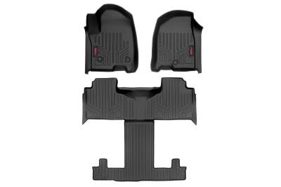 Rough Country Suspension Systems - Rough Country Front/Rear Floor Liners Black 21-24 Tahoe/Yukon M-21712