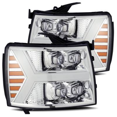 AlphaRex - AlphaRex 880207 Chrome LED Projector Headlights for 07-13 Chevy Silverado