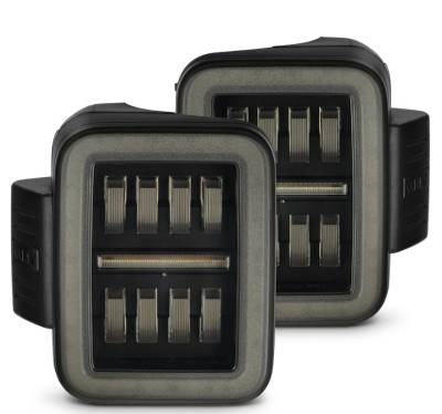 AlphaRex - AlphaRex 602050 Alpha Black Prismatic LED Taillights for Jeep Gladiator JT