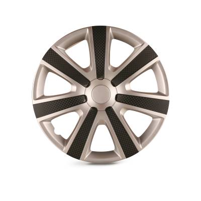 Winjet - Winjet CHB-5085-AM-15 15" Wheel Cover Hubcaps 4PC Silver & Mould Texture
