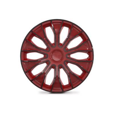 Winjet - Winjet CHB-5086-BRB-14 14" Universal Wheel Cover Hubcaps 4PC Black/Red