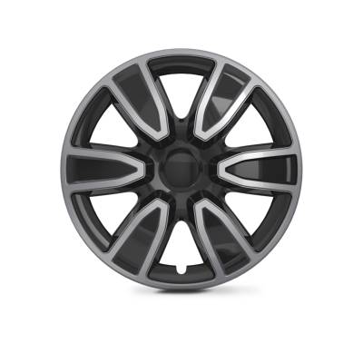 Winjet - Winjet CHB-5087-DP-15 15" Universal Wheel Cover Hubcaps 4PC Silver/Black