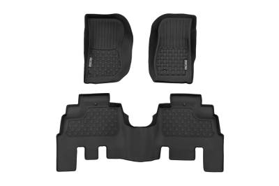 Rough Country Suspension Systems - Rough Country Front/Rear Floor Liners Black for 14-18 Wrangler JL FF-61412