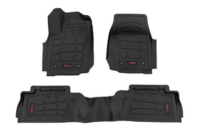 Rough Country Suspension Systems - Rough Country SM71225 Front/Rear Black Floor Liners for 24-25 Tacoma Double Cab