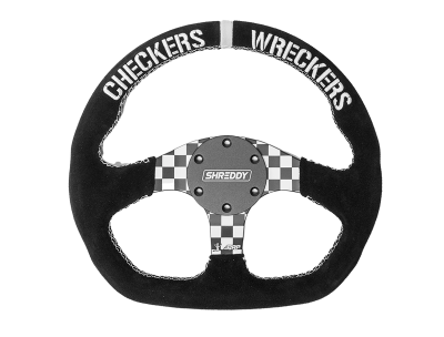 PRP - PRP SHRDYG258 X Shreddy Checkered Steering Wheel D-Shaped