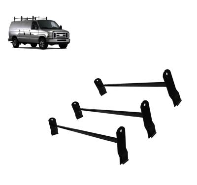 Black Horse Off Road - Black Horse TR-WRG3 Ladder Rack Black for 03-25 Express Savana Econoline
