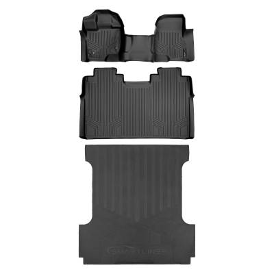 SMARTLINER - SMARTLINER SA0212/B0188/J0167 Front/Rear BLACK Floor Liners Ford F150 Crew
