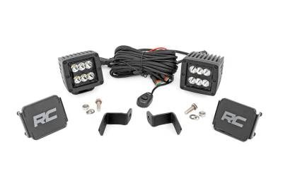 Rough Country Suspension Systems - Rough Country A-Pillar 2" LED Ditch Light Kit-Spot 15-24 Ford F150 71028