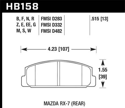 Hawk Performance - Hawk Performance HB158E.515 Blue 9012 Disc Brake Pad for 84-05 6 Protege RX-7