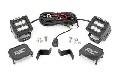 Rough Country Suspension Systems - Rough Country A-Pillar 2" LED Ditch Light Kit-Flood 15-24 Ford F150 71029