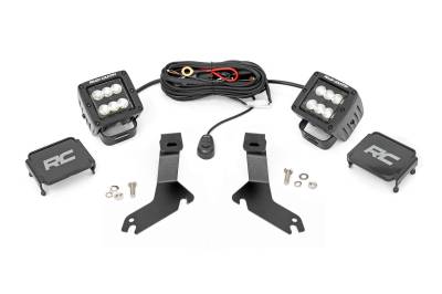 Rough Country Suspension Systems - Rough Country 82283 A-Pillar 2" Ditch Light Kit-Flood for 99-06 Silverado 1500