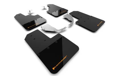 Rally Armor - Rally Armor MF85-NO-ST-COR Black Mud Flap Cy Orange Logo