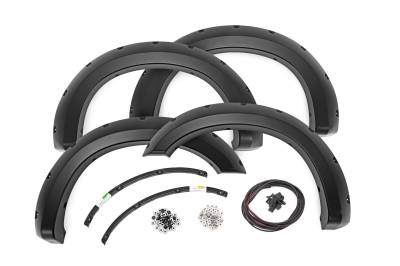 Rough Country Suspension Systems - Rough Country Pocket Fender Flares-Shadow Black 11-16 Super Duty F-F21111A-G1