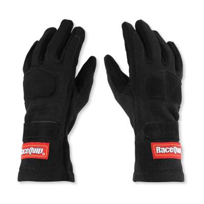 Racequip - RaceQuip 355001RQP 355 Series 2-Layer Nomex Race Gloves Black X-Small