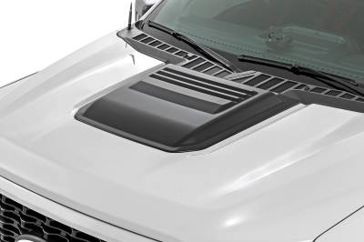 Rough Country Suspension Systems - Rough Country HS30010 Cowl Hood Scoop-Matte Black for 21-24 Ford F150